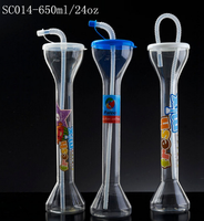 Gobelet à slush Daiquiri en plastique personnalisé avec logo, 20oz/600ml, avec cordon, vente en gros