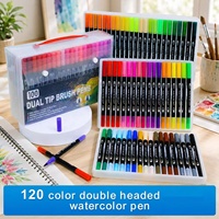 Lot de 12 marqueurs artistiques effaçables double-pointe, feutres aquarelles à pointe fine, lavables, non tachants, pour le graffiti des enfants