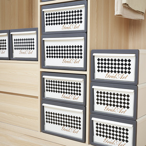 Nhựa <span class=keywords><strong>3</strong></span>-Tier lưu trữ Hộp ngăn kéo <span class=keywords><strong>Stackable</strong></span> di chuyển in thiết kế tủ quần áo tổ chức lỗ thông hơi 36L công suất cho quần áo đồ lót - Product Image 2