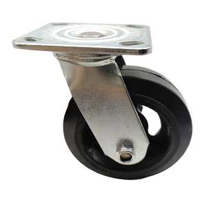 Schwenkbare 150mm 8-Zoll-Stumm schaltung Flat Trolley Wheel Direction Lock Plate Gummi-Schwenk räder Heavy Duty <span class=keywords><strong>Caster</strong></span> - Product Image 6