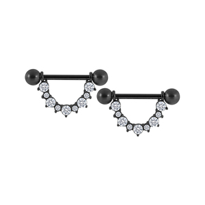 סט אביזרי טבעת פטמה מפלדת אל-חלד 316L בהתאמה אישית של <span class=keywords><strong>Superstar</strong></span>, משובץ באבני חן לבנות, תכשיט פירסינג לגוף מצופה זהב לחתונה - Product Image 4