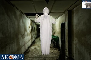 <span class=keywords><strong>Fantôme</strong></span> d'<span class=keywords><strong>Halloween</strong></span> suspendu de 1,5 m avec yeux lumineux et sons effrayants, accessoire décoratif animatronique pour maison hantée, utilisation en intérieur - Product Image 3