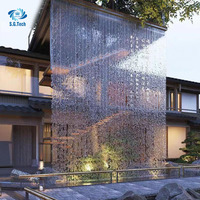 Fontaine à eau en cascade LED multicolore en acier inoxydable 304 de grande taille, directement de l'usine, moderne, pour hôtel, jardin extérieur, piscine