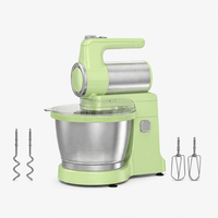 Batteur sur socle électrique classique, 5 vitesses, 300W, en acier inoxydable, mélangeur planétaire de cuisine avec bol mélangeur et accessoires