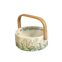 Retro Original-Design Obstkorb mit Blumenakzenten zur Aufbewahrung von Snacks und Trockenfrüchten Stilvolle Dekorative Obstschale für Zuhause