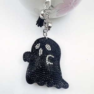 Llavero de Moda con Colgante de Fantasma de Cristal y Diamantes, Divertido y Lindo, para Halloween, Accesorio de Metal para Auto, Regalo - Product Image 5