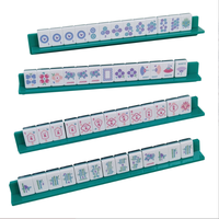 Tuiles de Mahjong Américaines Personnalisées, Portables, Modernes et de Luxe, en Matériau PU de Style US avec Logo Central pour Table de Mahjong et Divertissement