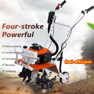 Gasoline Powered Garden Cultivator Orange Color Easy To Operate Tilling Soil Loosening Machine - Product Image 2