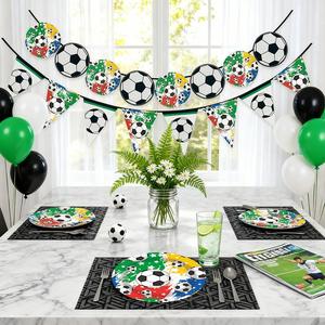 Decoraciones Personalizadas para Fiestas de Fútbol, Artículos para Mascotas, Platos de Papel, Servilletas, Vasos, Mantel y Pancarta con Temática Deportiva - Product Image 4