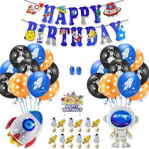 Weltraum Geburtstags feier Dekorationen Pack Luftballons Set <span class=keywords><strong>Astronaut</strong></span> Ballon Rakete Ballon Jungen Geburtstags feier Dekorationen - Product Image 1