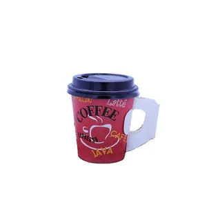 colorful top quality disposable coffee cup soup cup with handle new fashion 7oz 8oz 9oz