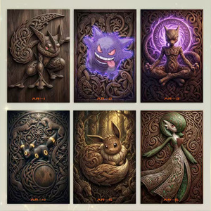 MS PokeMond Art Board, Personajes Populares, Pikachu, Gengar y Eevee, Fan Art, Tarjeta de <span class=keywords><strong>Pokémon</strong></span> <span class=keywords><strong>Diamante</strong></span>, Caja Sorpresa de Regalo, Juego de Cartas Limitado - Product Image 6