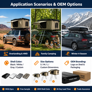 <span class=keywords><strong>Tente</strong></span> <span class=keywords><strong>de</strong></span> toit Zentopia ABS à coque rigide, ouverture latérale, espace complet avec auvent intégré pour SUV, camion, 4x4, camping, OEM - Product Image 4