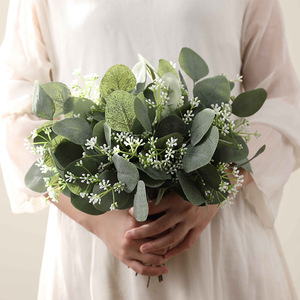 DREAユーカリの茎、シルバーダラー人工グリーンリーフ、葉の茎、植物の枝、結婚式、家のテーブルデコレーション用 - Product Image 5