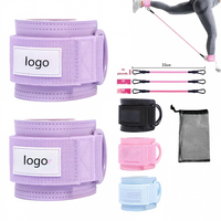 Bande de musculation pour jambes et hanches en coton et nylon élastiques, sangles de cheville respirantes en néoprène pour la protection sportive