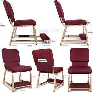 Chaises de chaire d'église avec genouillère rétractable, système d'assemblage par emboîtement - Product Image 1