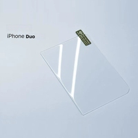 Protection d'écran en verre trempé haute qualité compatible avec les coques en aluminium pour iPhone Duo, film transparent HD pour petit écran