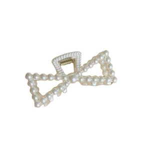 Pince à cheveux en plastique avec perles, 10,6 cm, design perle blanche, pour usage quotidien - Product Image 5