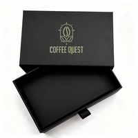 Boîte à bijoux de luxe personnalisée en carton biodégradable à faible MOQ, avec tiroir, doublure en éponge et pelliculage mat pour colliers et bagues
