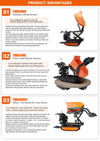 Dumper sur chenilles hydraulique TDH500BF, capacité de charge 500 kg, avec plateforme élévatrice à ciseaux, pour utilisation en ferme, verger et chantier de construction