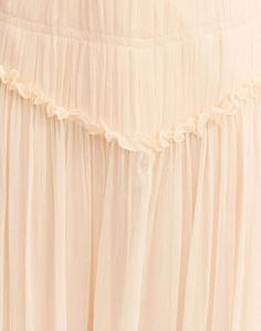 Gaun Maxi Elegan Wanita, Pakaian Kasual Musim Panas Nyaman Tanpa Lengan dengan Kerah Tinggi dan Ruffle - Product Image 6