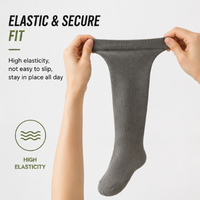 Chaussettes de compression personnalisées en fibre de bambou, hautes jusqu'au genou, pour le sport, résistantes aux odeurs, avec semelle en tissu éponge rembourrée, pour hommes et femmes