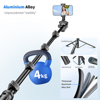 Nouveau C06 Clip de téléphone portable séparé Trépied de caméra réglable à 360 degrés Selfie Stick 72 "Alliage d'aluminium Super Long Pole