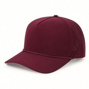 Casquette personnalisée en usine, perforée au laser, avec cordon, protection contre l'eau, casquette à 5 panneaux, casquette de golf imperméable avec cordon - Product Image 4