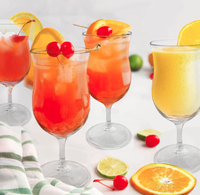 Unzerbrechliche hohe Hurricane-Cocktailgläser aus Kunststoff, 20oz, für Pool-Partys, Luau-Partys, tropische Partys, Großpackung mit Strohhalmen