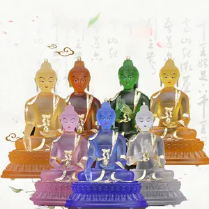 Statue de bouddha, imperméable, fournitures bouddhistes, pour la maison, artisanale de voiture, colorée