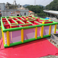 Laberinto Inflable Gigante Portátil, Juego de Entretenimiento al Aire Libre para Niños, Arena Interactiva de Laser Tag, Uso Comercial, PVC de Alta Capacidad