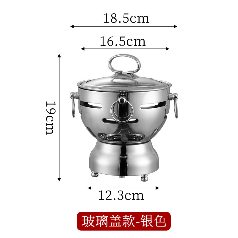 304 silver stove [glass lid]
