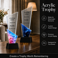 Trophée en acrylique personnalisé, gravé sur mesure, écologique, impression couleur de qualité supérieure, transparent, pour les récompenses sportives d'entreprise