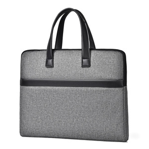 Sac pour ordinateur portable en cuir véritable, mallette d'affaires imperméable et souple de 15,6 pouces pour hommes, mallette Oxford de haute qualité avec fermeture éclair imperméable - Product Image 3