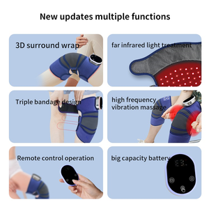 Ginocchiera in poliestere morbido con luce rossa lampada fisioterapica 44 perline trattamento per vecchie gambe fredde ginocchiere gomitiere funzione di massaggio - Product Image 5