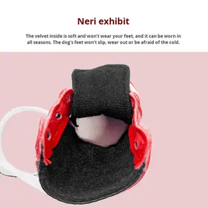 Lüks Modern sevimli çevre dostu Pet moda AJ kaymaz spor su geçirmez köpek ayakkabı PU deri katı Sneakers yeni yıl - Product Image 4