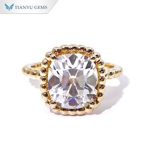 แหวนหมั้นเพชรโมอิสซาไนต์ทรงยุโรปโบราณ ตัวเรือนทองคำขาว 14K แบบสั่งทำพิเศษจาก Tianyu Gems สไตล์คลาสสิก - Product Image 1