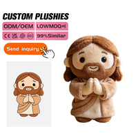 Poupée Jésus personnalisée en gros, nouveau design, en coton doux rembourré, figurine religieuse en fourrure, personnage biblique, jouet en peluche avec doublure en maille