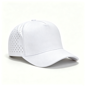 Gorra de Béisbol de 5 Paneles Perforada con Corte Láser, Secado Rápido, Transpirable, Visera Curva, Deportiva, para Correr, Blanca, Ligera, Unisex - Product Image 2