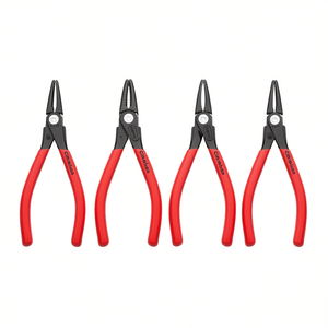 4 Piece Circlip <b>Pliers</b> <b>Set</b> With Red Handles For Precision Work - Product Image 1