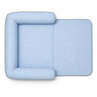 Protège-lit pour animaux de compagnie rafraîchissant pour l'été, en lin, avec éponge haute densité, portable, doux, avec rabat de protection étendu, antidérapant, lavable, vente en gros OEM
