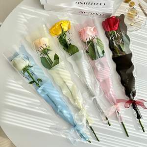 Bolsa de flores individuales de <span class=keywords><strong>sirena</strong></span> Embalaje de flores rosas para ramo individual Material BOPP Embalaje floral para floristerías - Product Image 4