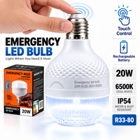 Wiederaufladbare LED-Glühbirnen für den Innenbereich, 20W Notfall-Campinglampe, AC85V-265V, IP54 wasserdicht, staubdicht, 6500K, energiesparende Glühbirnen