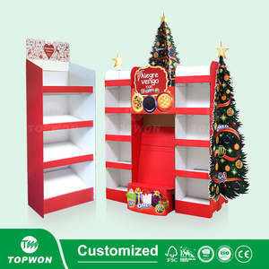 Özel noel festivali promosyon karton vitrin rafı gıda ekran standı çikolata ekran standı - Product Image 4