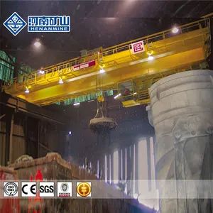 A6 iş görev elektrik manyetik 10 ton 15t çift işın 20 ton 30 ton mıknatıs havai köprü vinç çelik fabrika için