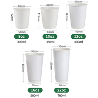 Gobelet en papier pour café latte jetable avec logo personnalisé, pour boissons chaudes, double paroi isolante, gobelet en papier pour thé épaissi, biodégradable