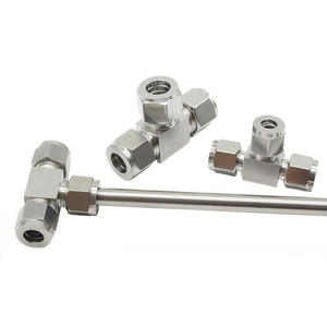 स्टेनलेस स्टील 304 डबल फर्रूल संपीड़न फिटिंग 1/8 'टी पाइप एडाप्टर 3 तरह कनेक्टर चिकनी सतह उपचार - Product Image 5