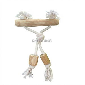 OEM ODM Modern Squeaky Coffee Wood <b>Rope</b> Tug with Cotton <b>Rope</b> Long-Lasting Chewing Fun Natural Dog Training Toy From Vietnam - Product Image 4