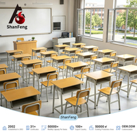 Vente en gros de mobilier de classe : Ensemble table et chaise d'étude pour étudiants universitaires et enfants, MOQ 130 ensembles, certifié ISO