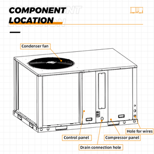 Sistema HVAC Comercial Ligero de Alta Eficiencia con Motor de Corriente Continua para Unidad Compacta de Techo de <span class=keywords><strong>5</strong></span>.<span class=keywords><strong>5</strong></span> y 10 Toneladas, Compatible con R410A, Ecológico, para Proyectos Escolares - Product Image 4